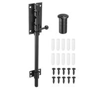 sourcing map 1-Pack Slide Bolt Latch, 10 in 304 Stainless Steel Barrel Bolt Latch Heavy Duty Door Latches Lock 12mm Dia Bar with Dust Container for Barn Wooden Fence Shed Door [Black]