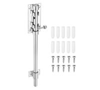 sourcing map 1-Pack Slide Bolt Latch, 12 in 304 Stainless Steel Barrel Bolt Latch Heavy Duty Door Latches Lock 14mm Dia Bar with Padlock Hole for Barn Wooden Fence Shed Door Garage [Silver]