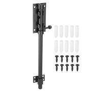 sourcing map 1-Pack Slide Bolt Latch, 12 in 304 Stainless Steel Barrel Bolt Latch Heavy Duty Door Latches Lock 14mm Dia Bar with Padlock Hole for Barn Wooden Fence Shed Door Garage [Black]