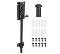 sourcing map 1-Pack Slide Bolt Latch, 12 in 304 Stainless Steel Barrel Bolt Latch Heavy Duty Door Latches Lock 12mm Dia Bar with Dust Container for Barn Wooden Fence Shed Door [Black]