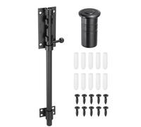 sourcing map 1-Pack Slide Bolt Latch, 12 in 304 Stainless Steel Barrel Bolt Latch Heavy Duty Door Latches Lock 14mm Dia Bar with Dust Container for Barn Wooden Fence Shed Door [Black]