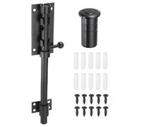 sourcing map 1-Pack Slide Bolt Latch, 6 in 304 Stainless Steel Barrel Bolt Latch Heavy Duty Door Latches Lock 14mm Dia Bar with Dust Container for Barn Wooden Fence Shed Door [Black]