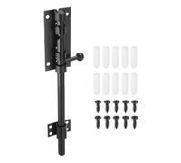 sourcing map 1-Pack Slide Bolt Latch, 6 in 304 Stainless Steel Barrel Bolt Latch Heavy Duty Door Latches Lock 12mm Dia Bar with Dust Container for Barn Wooden Fence Shed Door [Black]