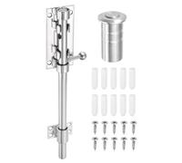 sourcing map 1-Pack Slide Bolt Latch, 8 in 304 Stainless Steel Barrel Bolt Latch Heavy Duty Door Latches Lock 14mm Dia Bar with Dust Container for Barn Wooden Fence Shed Door [Silver]
