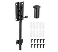 sourcing map 1-Pack Slide Bolt Latch, 8 in 304 Stainless Steel Barrel Bolt Latch Heavy Duty Door Latches Lock 12mm Dia Bar with Dust Container for Barn Wooden Fence Shed Door [Black]