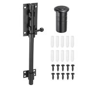 sourcing map 1-Pack Slide Bolt Latch, 8 in 304 Stainless Steel Barrel Bolt Latch Heavy Duty Door Latches Lock 14mm Dia Bar with Dust Container for Barn Wooden Fence Shed Door [Black]