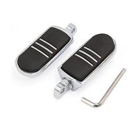 sourcing map 1 Pair 10.3mm Aluminum Alloy Motorcycle Rearsets Footpeg Black