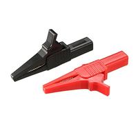 sourcing map 1 Pair Alligator Clip Adapter Extender 4mm Banana Jack 1000V 30A Test Clamp Full Shroud Insulated Red and Black
