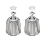 sourcing map 1 Pair Bathtub Faucet Handle 60x61 mm Silver Zinc Alloy | Hot, Cold, Faucet Handle Replacement Brushed Finish for Shower Repair DIY Home Bathroom