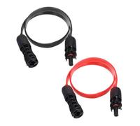 sourcing map 1 Pair Flat Solar Panel Connector Cable, 12AWG 1500V Male to Female Solar Panel Extension Cable, Solar Extension Wire for RV Photovoltaic System, Black&Red 1.96ft