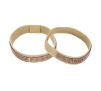 sourcing map 1 Pair High Heels Shoe Straps, Detachable Elastic Anti-Loose Shoe Band for Women High Heels Sandals Slippers, Khaki, Rhinestone