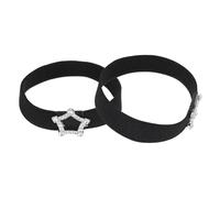 sourcing map 1 Pair High Heels Shoe Straps, Detachable Elastic Anti-Loose Shoe Band for Women High Heels Sandals Slippers, Black, Star Rhinestone