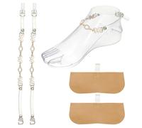 sourcing map 1 Pair High Heels Shoe Straps, PU Leather Rhinestone Detachable Ankle Shoe Strap Band for Women High Heels Loose Shoes Sandals, Transparent + White Butterfly