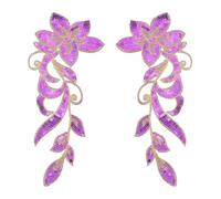 sourcing map 1 Pair Sequin Flower Patches, 12 in Dancing Sequin Applique Patch Iron on Applique Sewing Embroidered Patches for Stage Wedding Drama Dress Jackets, Purple