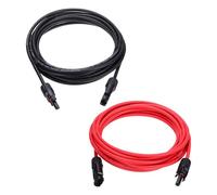 sourcing map 1 Pair Solar Panel Extension Cable, 10AWG 1000V Male to Female Waterproof Solar Extension Wire, Solar Panel Cable for RVs, Solar Panels, Photovoltaic Systems, Black&Red 16.4ft