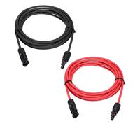sourcing map 1 Pair Solar Panel Extension Cable, 12AWG 1000V Male to Female Waterproof Solar Extension Wire, Solar Panel Cable for RVs, Solar Panels, Photovoltaic Systems, Black&Red 16.4ft