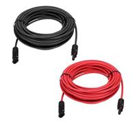 sourcing map 1 Pair Solar Panel Extension Cable, 12AWG 1000V Male to Female Waterproof Solar Extension Wire, Solar Panel Cable for RVs, Solar Panels, Photovoltaic Systems, Black&Red 49ft
