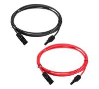 sourcing map 1 Pair Solar Panel Extension Cable, 14AWG 1000V Male to Female Waterproof Solar Extension Wire, Solar Panel Cable for RVs, Solar Panels, Photovoltaic Systems, Black&Red 9.8ft