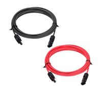 sourcing map 1 Pair Solar Panel Extension Cable, 14AWG 1000V Male to Female Waterproof Solar Extension Wire, Solar Panel Cable for RVs, Solar Panels, Photovoltaic Systems, Black&Red 16.4ft