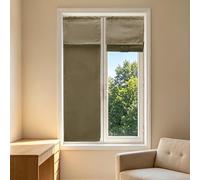 sourcing map 1 PC 100% Blackout Side Door Curtains, 20x91 cm French Door Window Curtain Thermal Insulated Tie Up Door Shade Decoration for Bedroom Kitchen Small Window Treatments, Brown