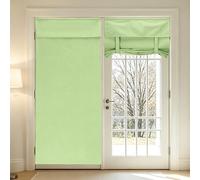 sourcing map 1 PC 100% Blackout Side Door Curtains, 66x183 cm French Door Window Curtain Thermal Insulated Tie Up Door Shade Decoration for Bedroom Kitchen Small Window, Light Green
