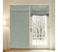 sourcing map 1 PC 100% Blackout Side Door Curtains, 66x183 cm French Door Window Curtain Thermal Insulated Tie Up Door Shade Decoration for Bedroom Kitchen Small Window Treatments, Gray