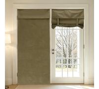 sourcing map 1 PC 100% Blackout Side Door Curtains, 66x203 cm French Door Window Curtain Thermal Insulated Tie Up Door Shade Decoration for Bedroom Kitchen Small Window Treatments, Brown