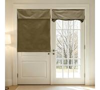 sourcing map 1 PC 100% Blackout Side Door Curtains, 76x102 cm French Door Window Curtain Thermal Insulated Tie Up Door Shade Decoration for Bedroom Kitchen Small Window Treatments, Brown