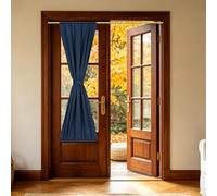 sourcing map 1 PC French Door Curtain, 51 x 183cm Blackout Thermal Insulated Energy Saving Drape Polyester Rod Pocket Curtains & Drapes for Kitchen Front Door Window Treatments, Navy Color