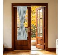 sourcing map 1 PC French Door Curtain, 51 x 183cm Blackout Thermal Insulated Energy Saving Drape Polyester Rod Pocket Curtains & Drapes for Kitchen Front Door Window Treatments, Silver-gray