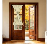 sourcing map 1 PC French Door Curtain, 76.5 x 127cm Blackout Thermal Insulated Energy Saving Drape Polyester Rod Pocket Curtains & Drapes for Kitchen Front Door Window Treatments, Beige