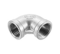 sourcing map 1 Pcs 1/2" PT Female 90 Degree Elbow Stainless Steel Water Pipe Fittings Air Hose PVC Tube Cast