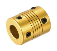 sourcing map 1 Pcs 10mm to 10mm Aluminum Alloy Shaft Coupling L25xD20 Flexible Coupler Beam for 3D Printer CNC Machine DIY Encoders and Motors Shaft,Golden