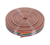 sourcing map 1 Pcs 12 Pin Flat Rainbow Ribbon Cable 30 Ft 1.27mm Pitch Breadboard Jumper Wires for Electronic Projects