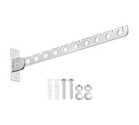 sourcing map 1 Pcs 14.76x1.38 Inch Wall Mount Clothes Hanger, Foldable Clothes Drying Rack, Laundry Hanger Dryer Rack Coat Hook for Bedroom Bathroom Wardrobe, Silver
