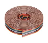 sourcing map 1 Pcs 14 Pin Flat Rainbow Ribbon Cable 20 Ft 1.27mm Pitch Breadboard Jumper Wires for Electronic Projects