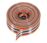 sourcing map 1 Pcs 14 Pin Flat Rainbow Ribbon Cable 6.6 Ft 1.27mm Pitch Breadboard Jumper Wires for Electronic Projects