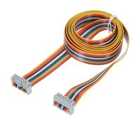 sourcing map 1 Pcs 14 Pin Flat Rainbow Ribbon Cable FC/FC Female Connector 4.9FT 2.54mm Pitch Breadboard Jumper Wires for Electronic Projects