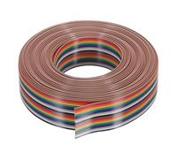 sourcing map 1 Pcs 20 Pin Flat Rainbow Ribbon Cable 20 Ft 1.27mm Pitch Breadboard Jumper Wires for Electronic Projects