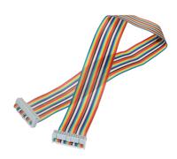 sourcing map 1 Pcs 26 Pin Flat Rainbow Ribbon Cable FC/FC Female Connector 1.64FT 2.54mm Pitch Breadboard Jumper Wires for Electronic Projects