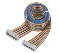 sourcing map 1 Pcs 26 Pin Flat Rainbow Ribbon Cable FC/FC Female Connector 4.9FT 2.54mm Pitch Breadboard Jumper Wires for Electronic Projects