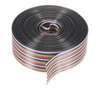 sourcing map 1 Pcs 30 Pin Flat Rainbow Ribbon Cable 30 Ft 1.27mm Pitch Breadboard Jumper Wires for Electronic Projects