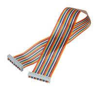 sourcing map 1 Pcs 34 Pin Flat Rainbow Ribbon Cable FC/FC Female Connector 1.64FT 2.54mm Pitch Breadboard Jumper Wires for Electronic Projects