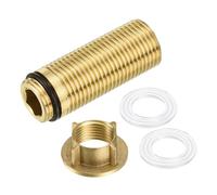 sourcing map 1 Pcs 54mm Faucet Extension Threaded Pipe Mounting Shank and 20mm Brass Fixing Lock Nut Thickening, Faucet Fittings Nipple Locknut Kit
