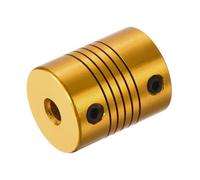 sourcing map 1 Pcs 5mm to 5mm Aluminum Alloy Shaft Coupling L25xD20 Flexible Coupler Beam for 3D Printer CNC Machine DIY Encoders and Motors Shaft,Golden