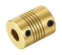 sourcing map 1 Pcs 5mm to 8mm Aluminum Alloy Shaft Coupling L25xD20 Flexible Coupler Beam for 3D Printer CNC Machine DIY Encoders and Motors Shaft,Golden