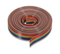 sourcing map 1 Pcs 9 Pin Flat Rainbow Ribbon Cable 6.6 Ft 1.27mm Pitch Breadboard Jumper Wires for Electronic Projects