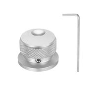 sourcing map 1 Pcs Aluminium Potentiometer Knobs, 1/4" (6mm) Universal Volume Tone Control Knobs with Oval Groove Indicator for Guitar, 4/5" Silver(30x20mm)