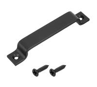 sourcing map 1 Pcs Barn Door Handle, 6.5 Inch Gate Handle, Door Pull Handle with Screws for Sliding Door Cabinet Closet Drawer Garage Shed, Black