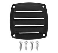 sourcing map 1 Pcs Boat Vent Cover, 3.35x3.35 Inches Plastic Louvered Flush Vents Small Air Ventilation Grille for Marine RV Van Yacht Home, Black